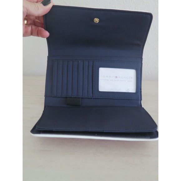 Tommy Hilfiger 69J0716 Red/White/Blue Colorblock Tri-Fold Checkbook Wallet $70 - Picture 8 of 8